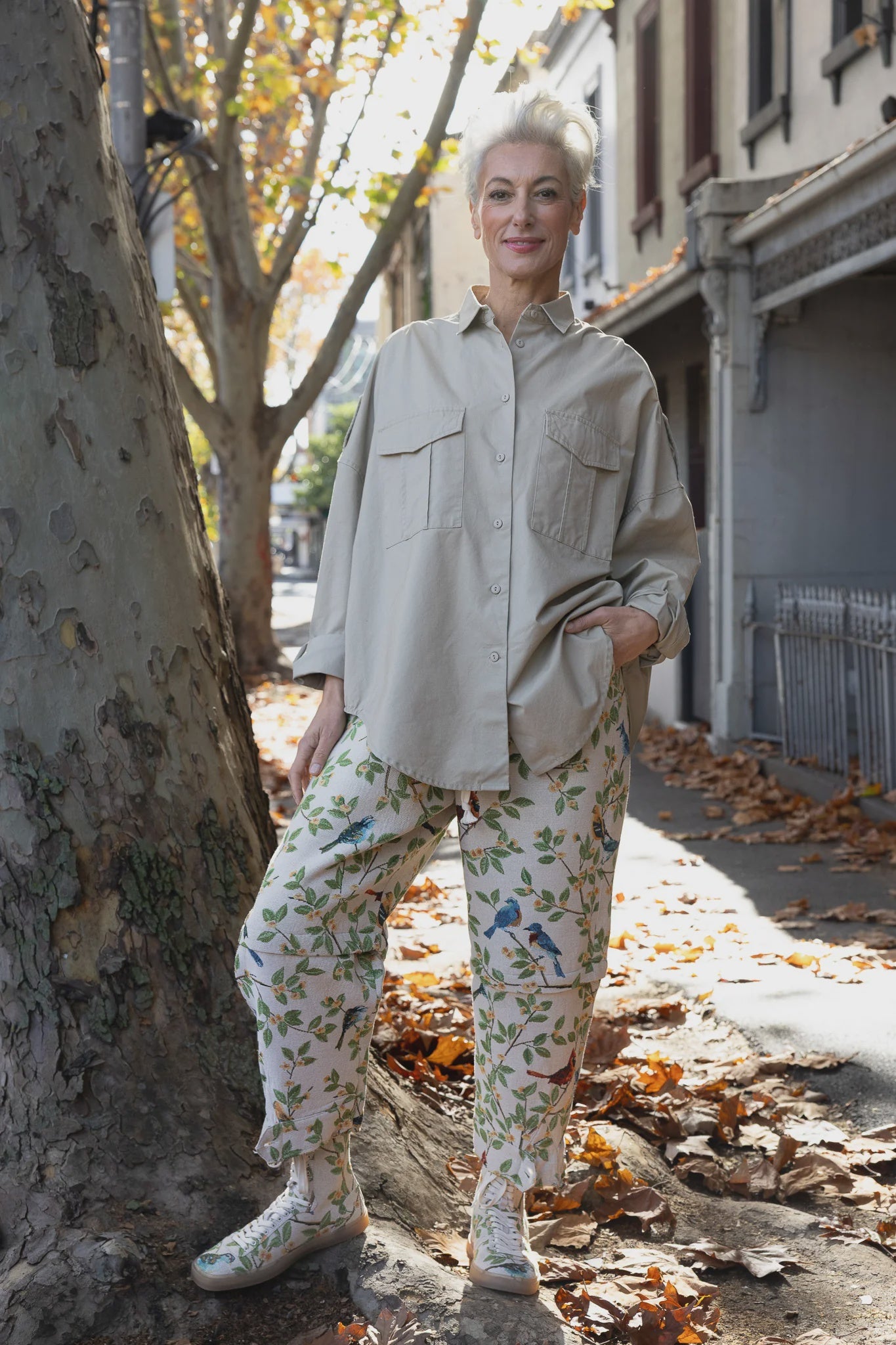 M.A DAINTY Trucker Pant birds