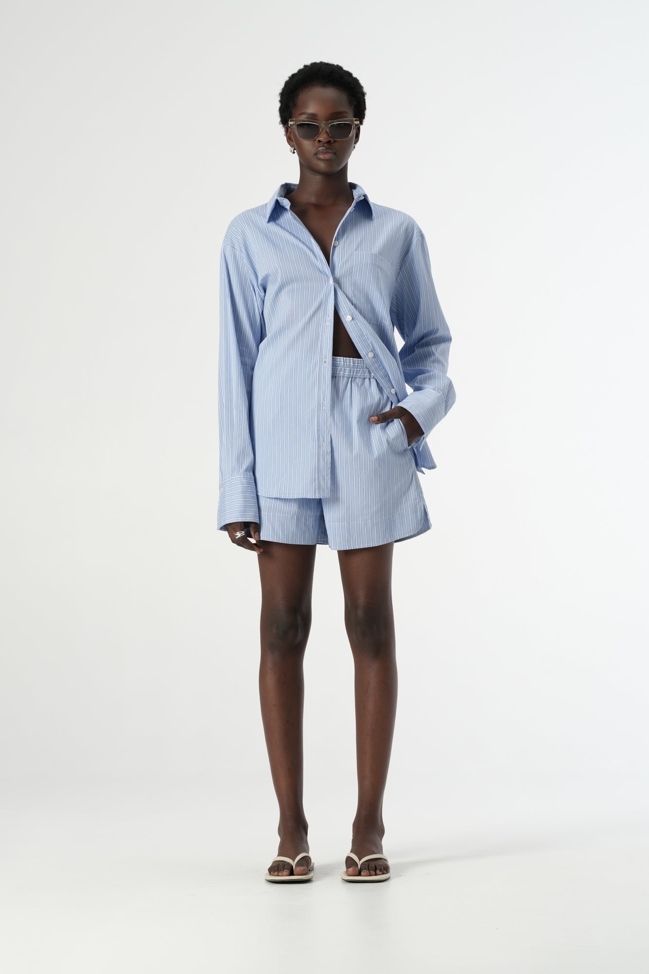 ELKA COLLECTIVE Poppy Short blue stripe