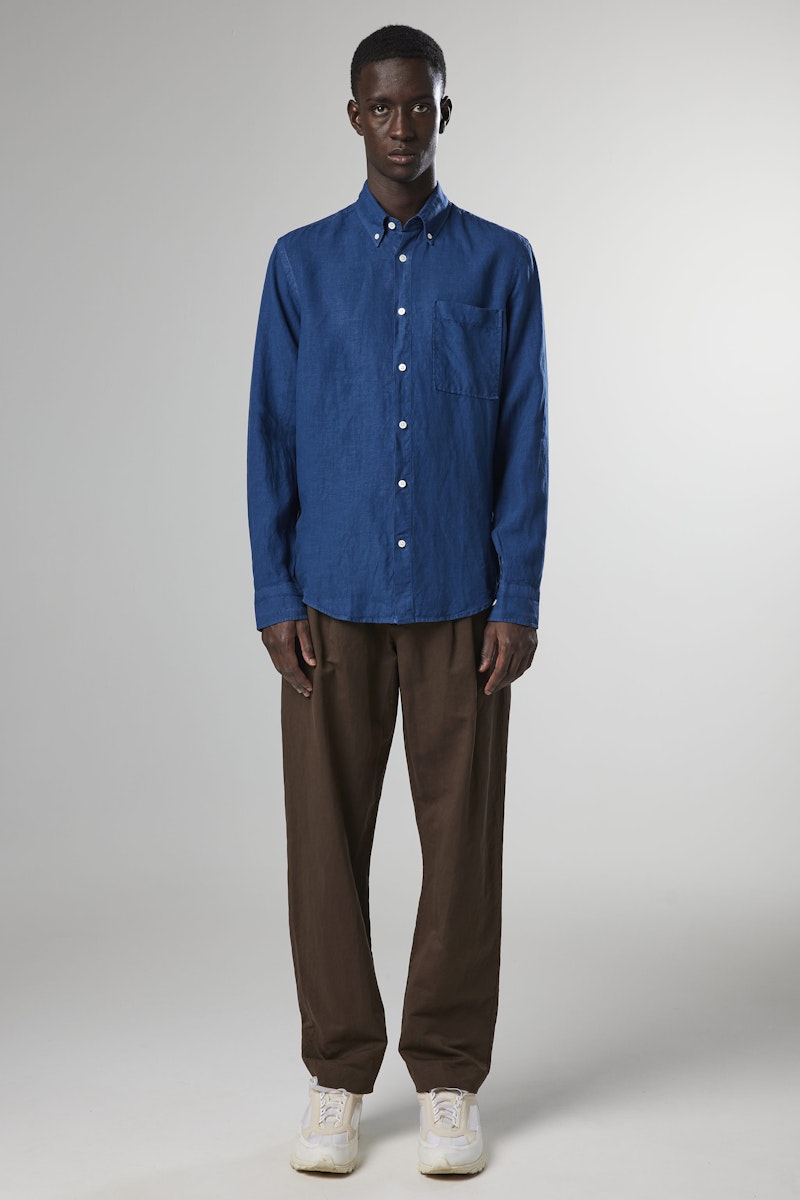 NN07 Arne Linen Shirt sargasso sea