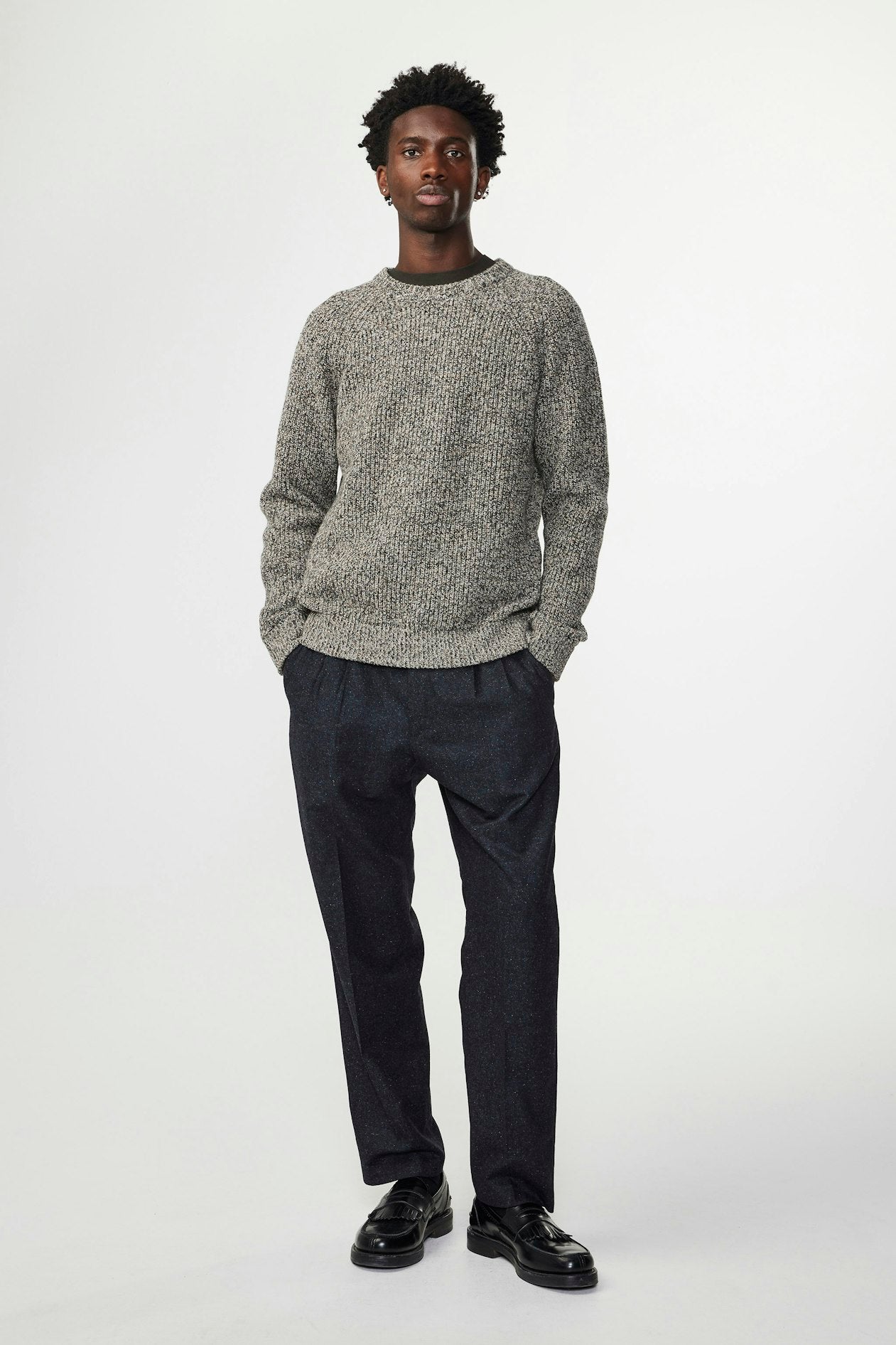 NN07 Jacobo Knit Sweater khaki melange