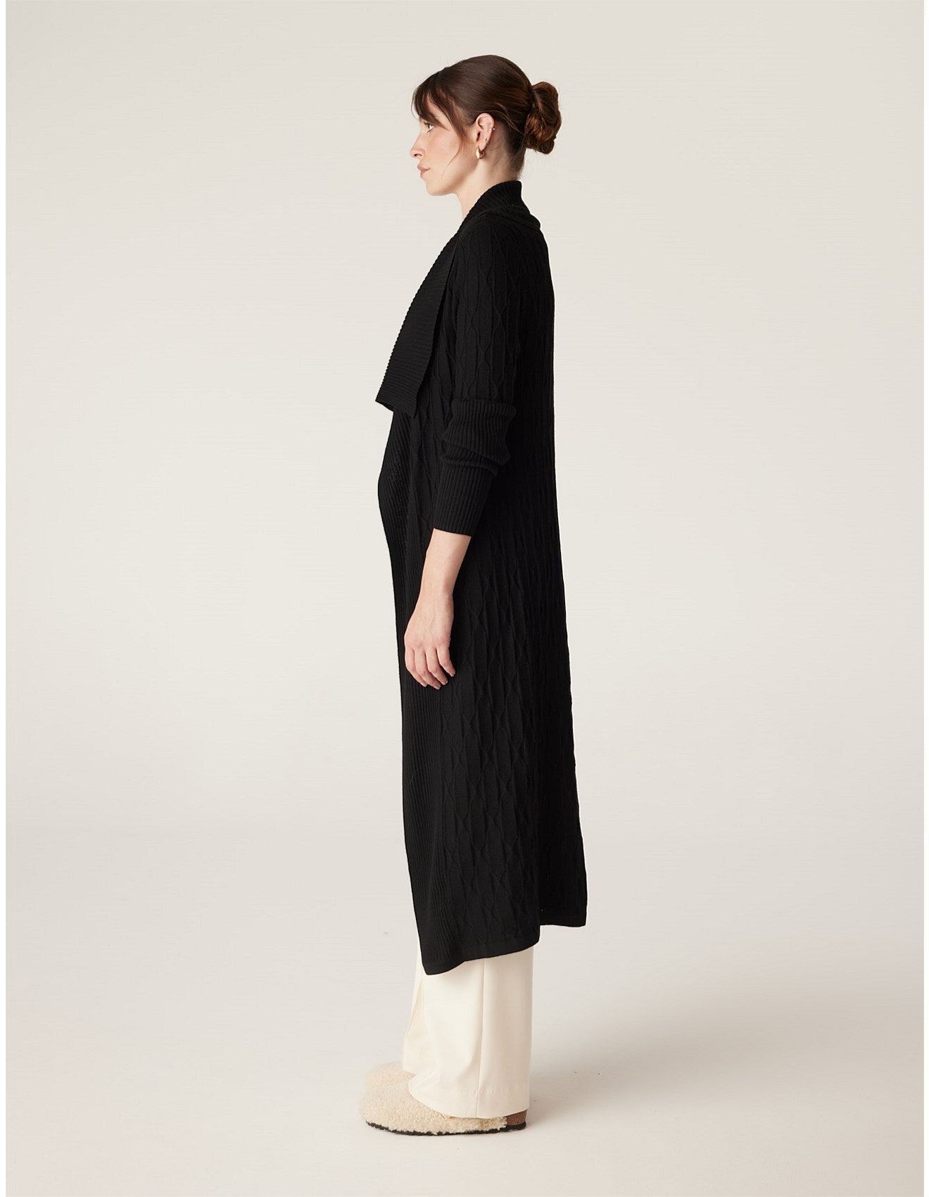 CABLE HERITAGE 365 Beaumont Merino Cardigan black