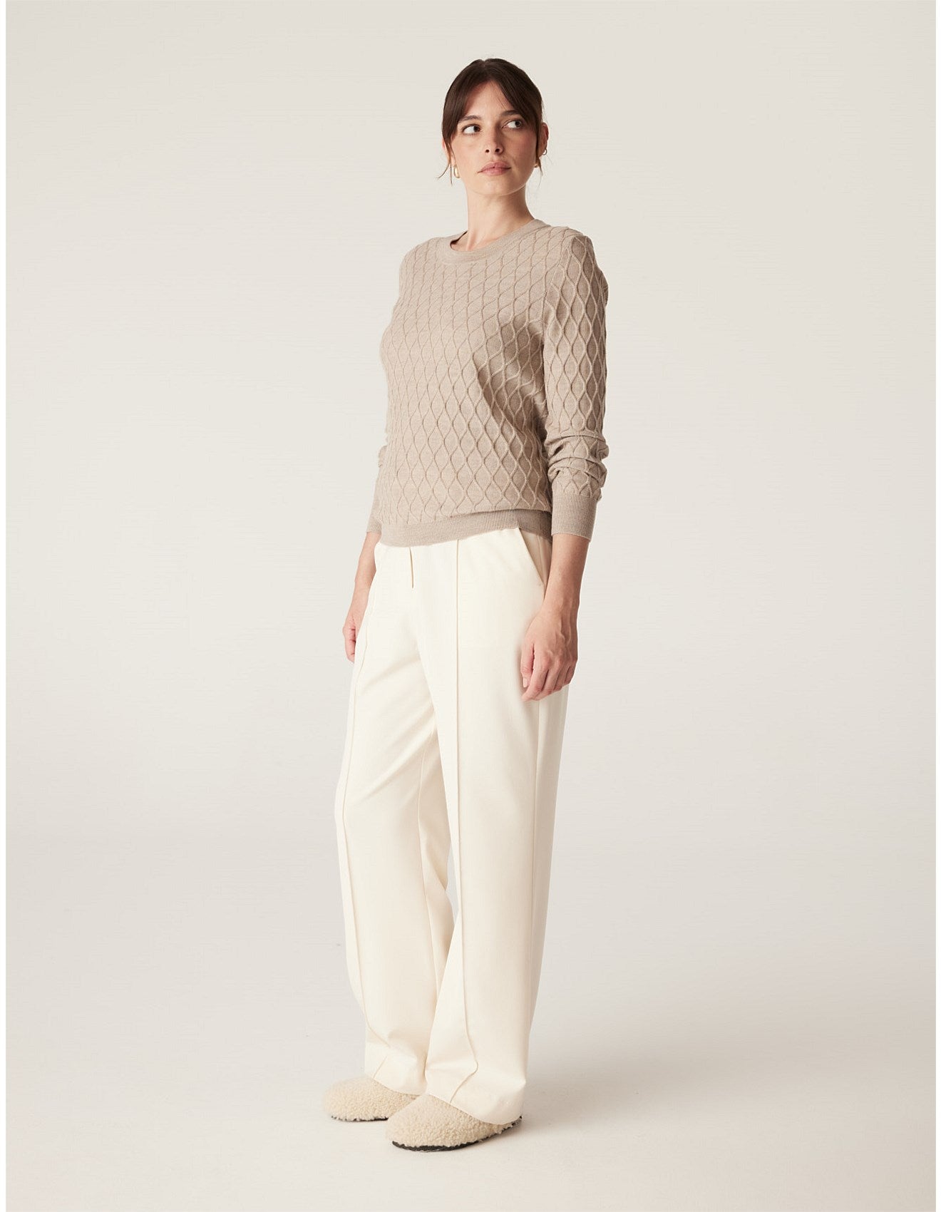 CABLE HERITAGE 365 Hampden Merino Jumper pebble