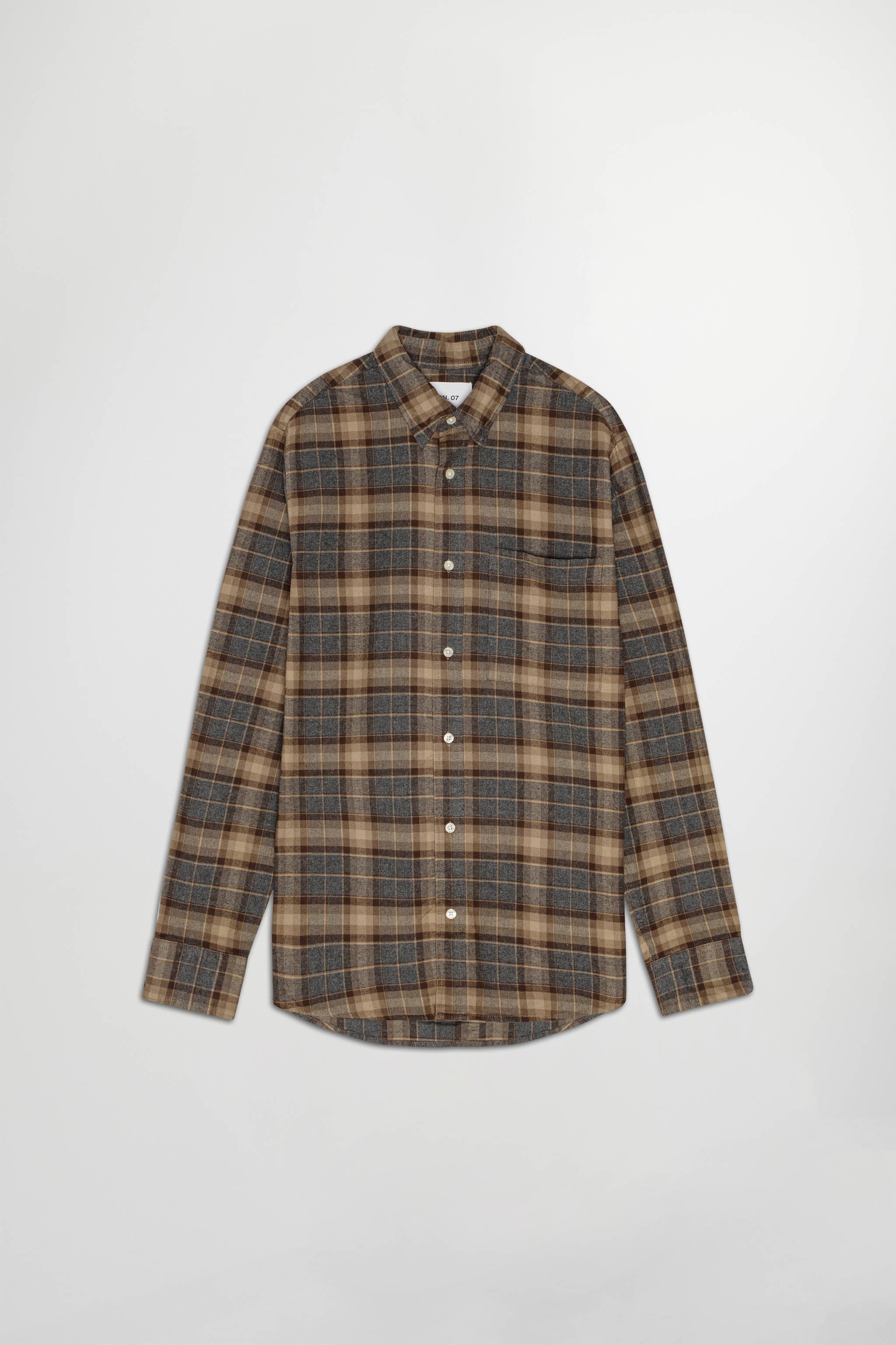 NN07 Deon Flannel Shirt brown check