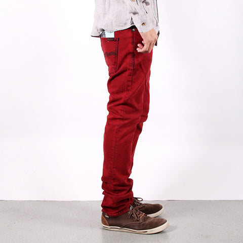 NUDIE JEANS Tape Ted organic red over blue