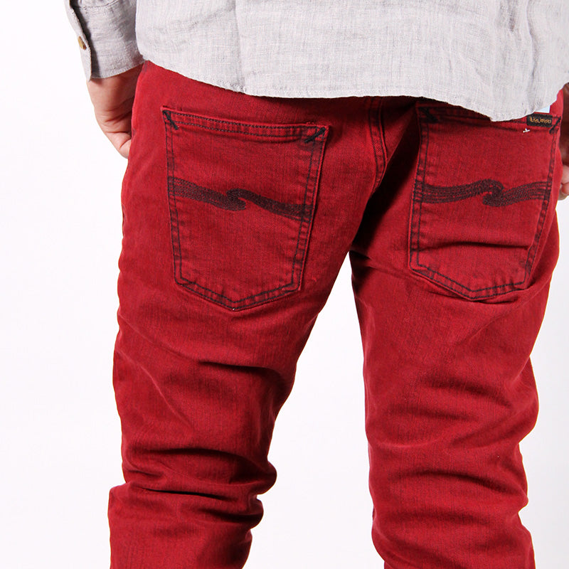 NUDIE JEANS Tape Ted organic red over blue