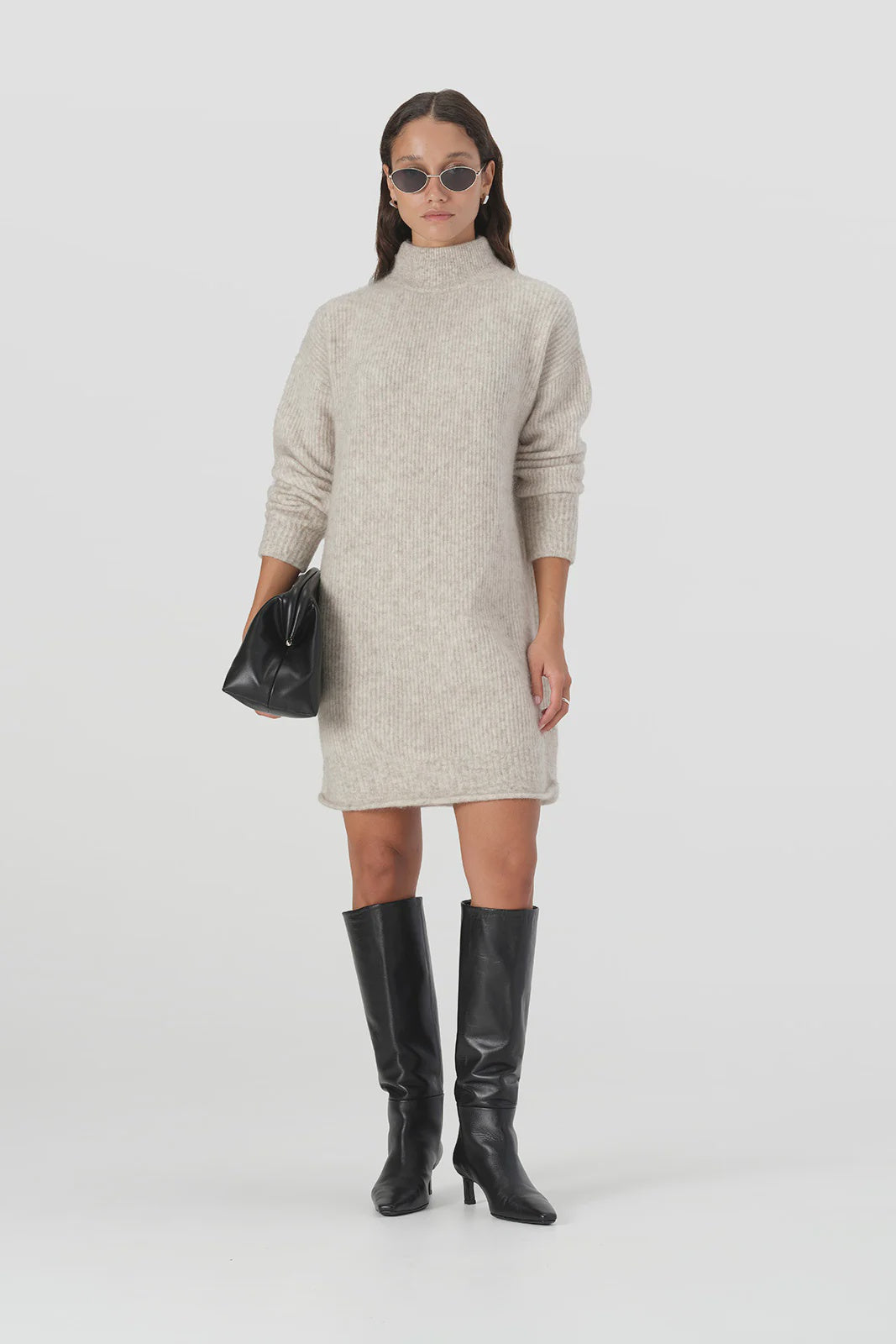 ELKA COLLECTIVE Asta Knit Dress white marle