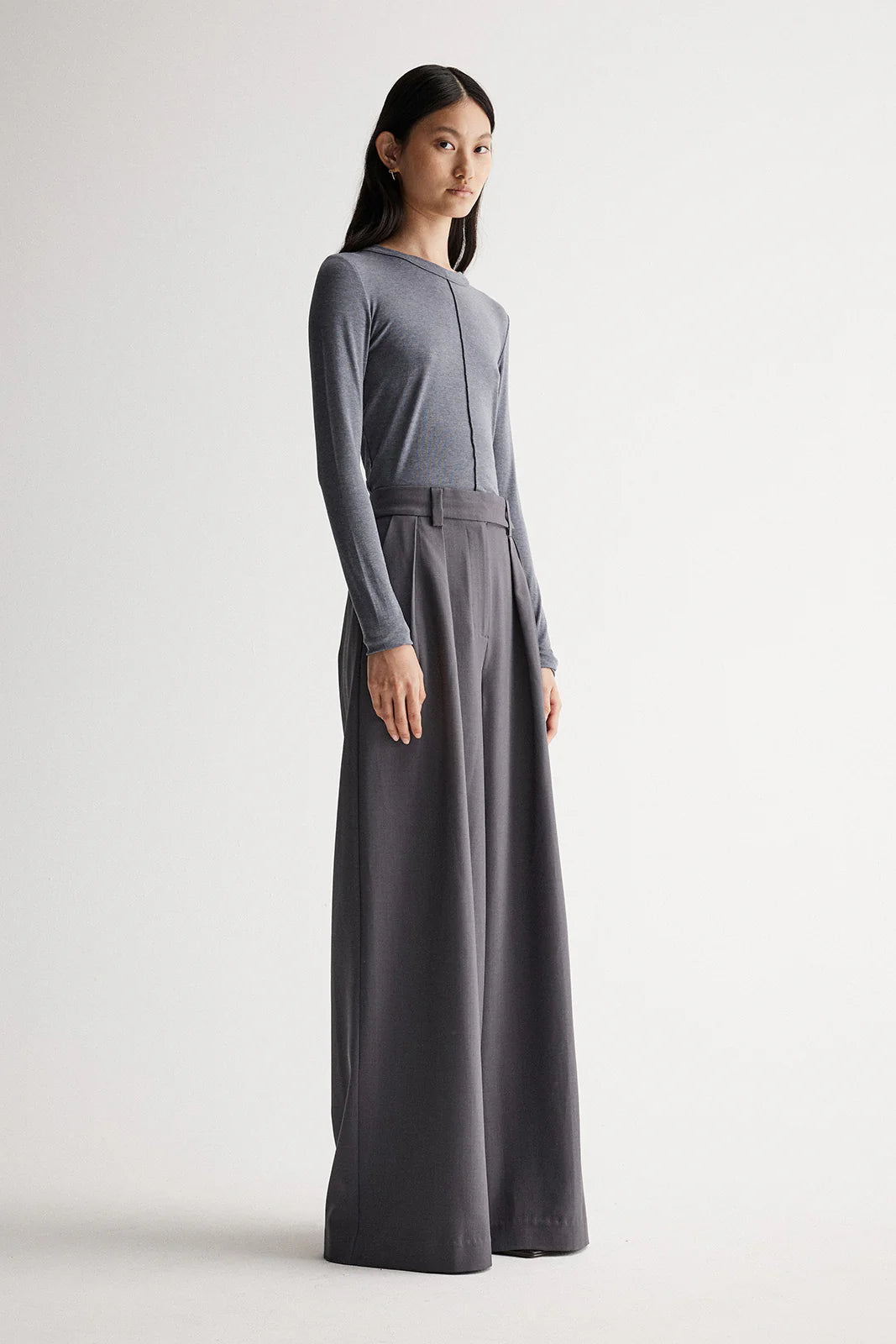 ELKA COLLECTIVE Elise Top charcoal marle