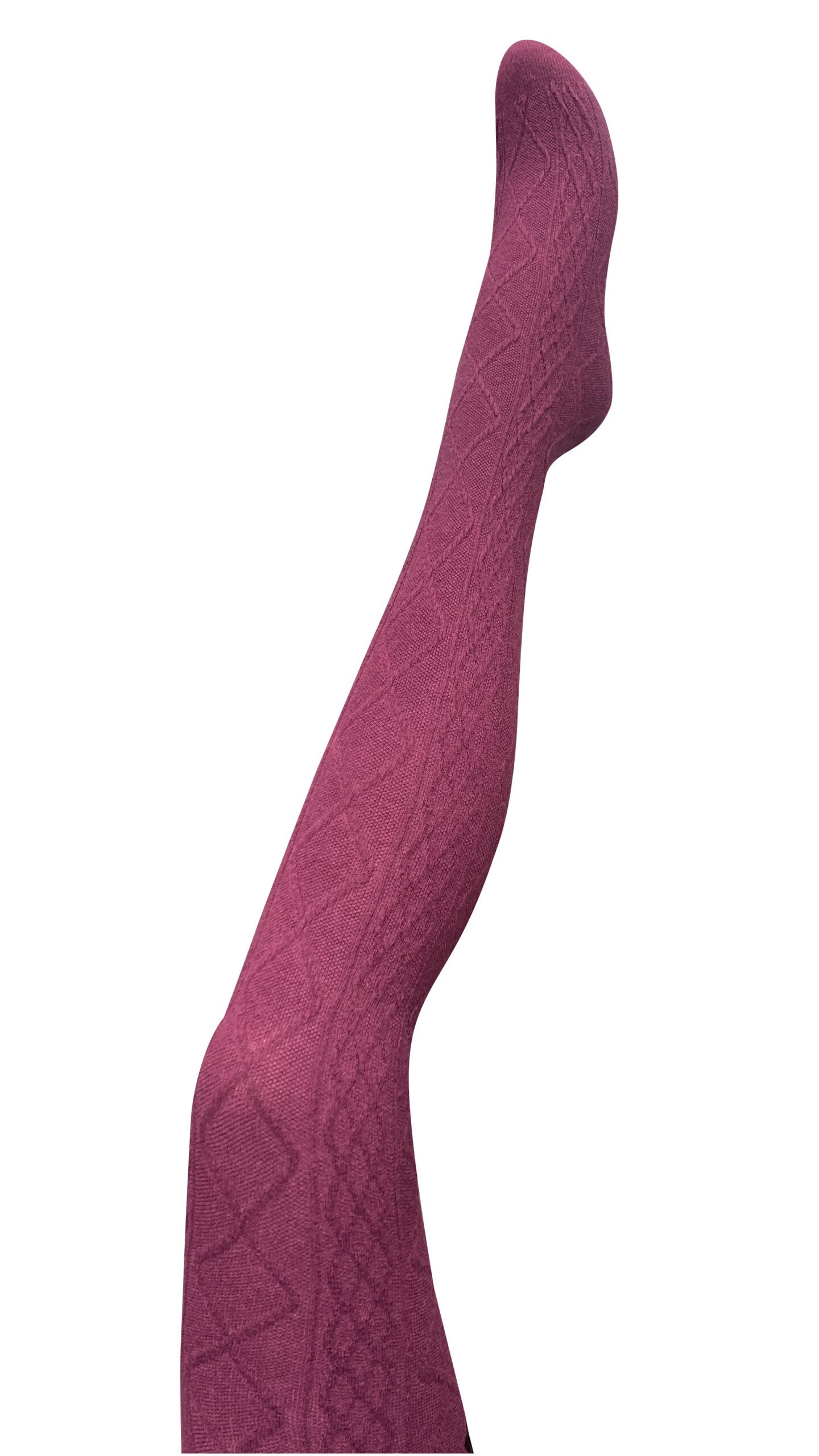 TIGHTOLOGY Aran Cashmere Blend Tights - Claret