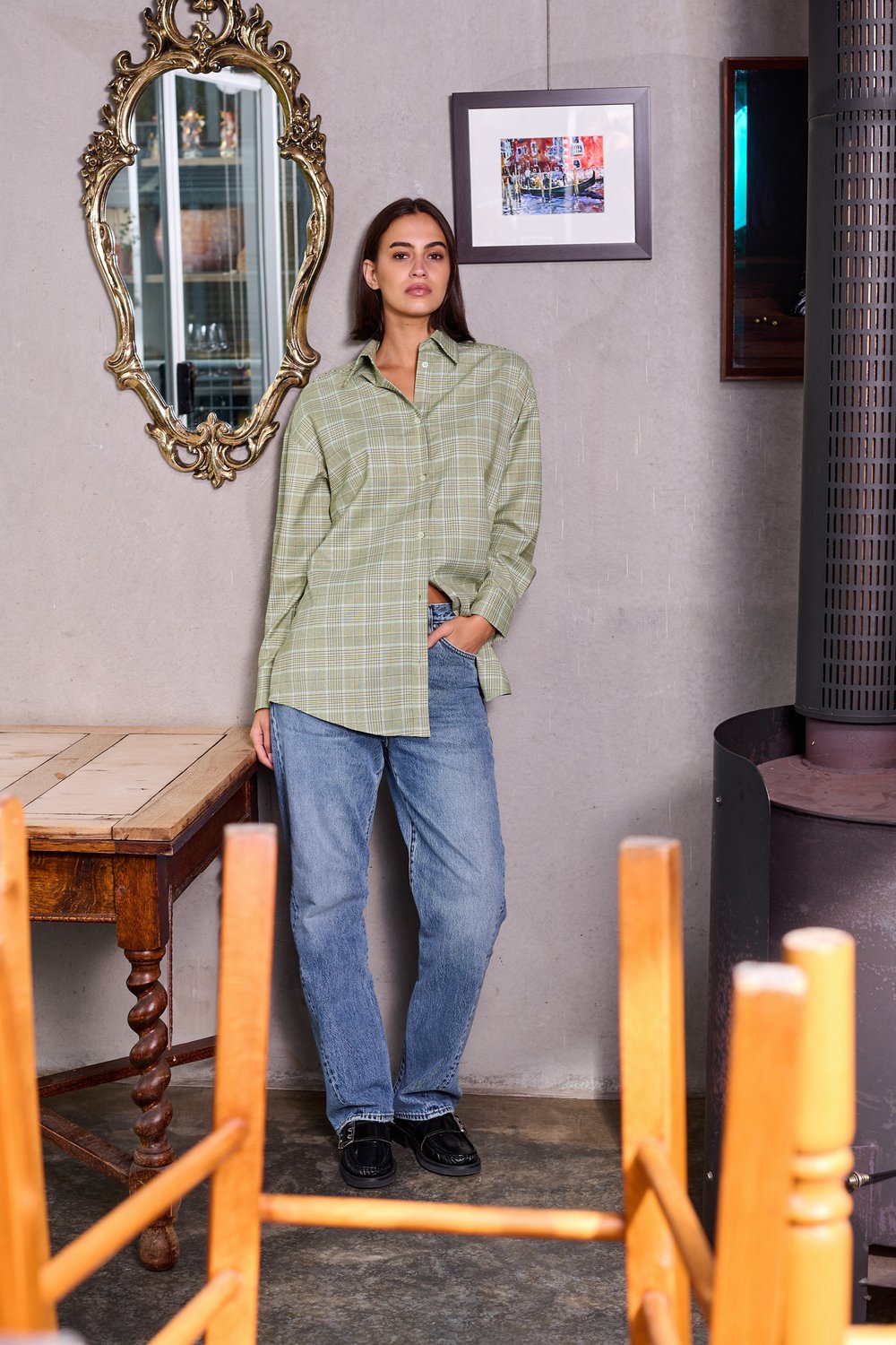 BARRY MADE Joaquin Shirt green check