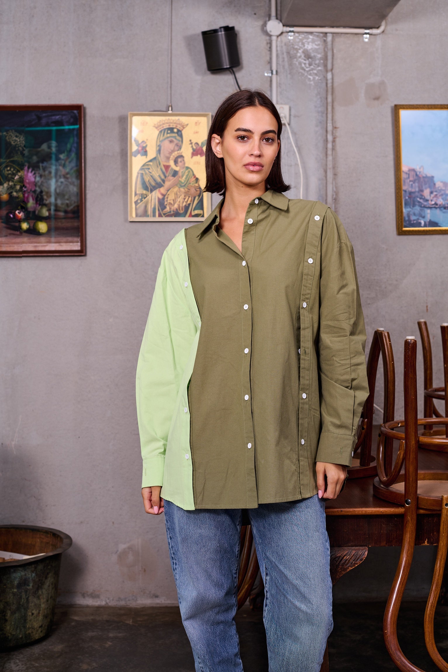 BARRY MADE Cleo Shirt green combo