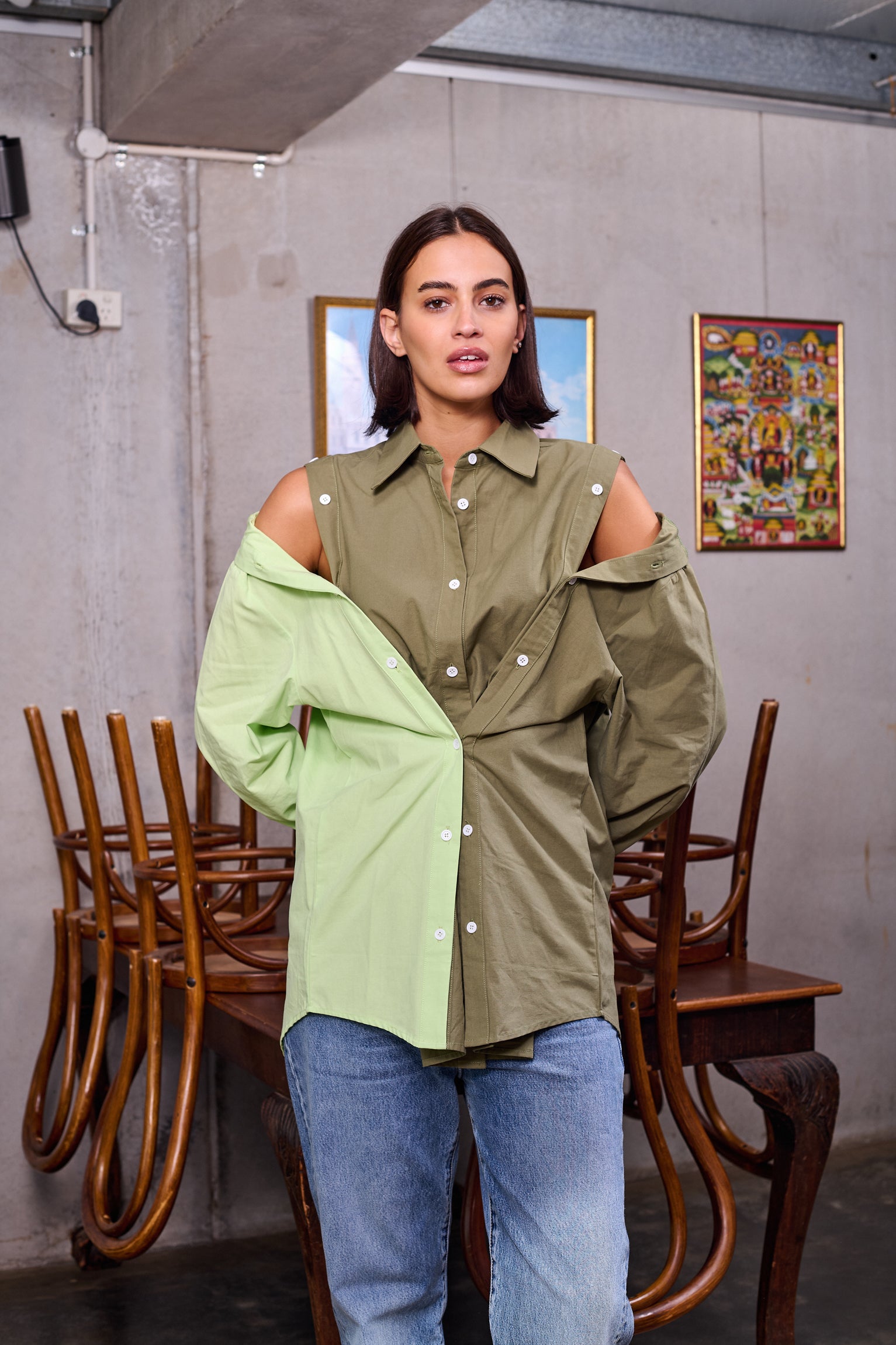 BARRY MADE Cleo Shirt green combo