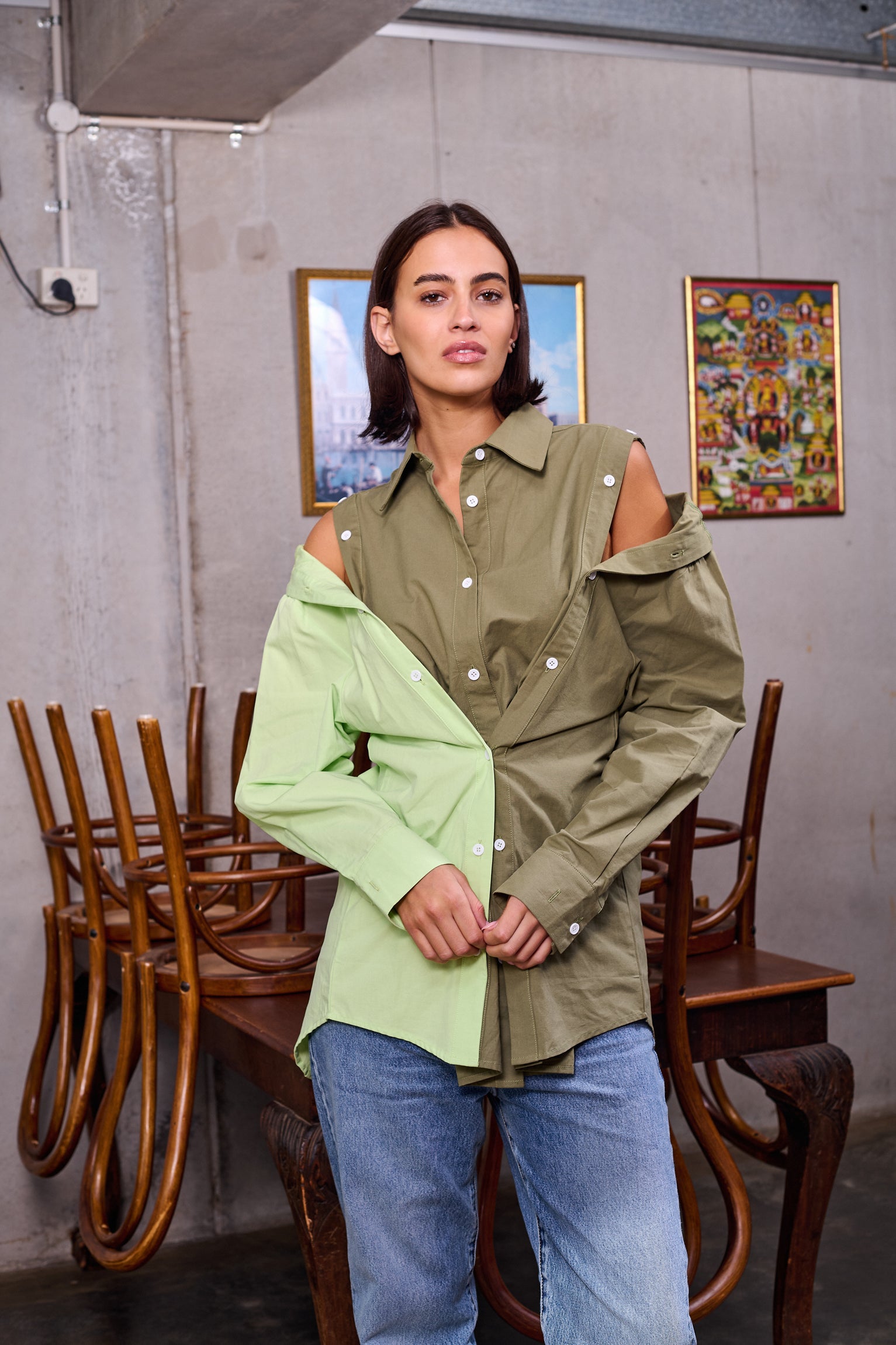 BARRY MADE Cleo Shirt green combo