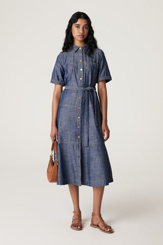 CABLE MELBOURNE Chambray Dress blue