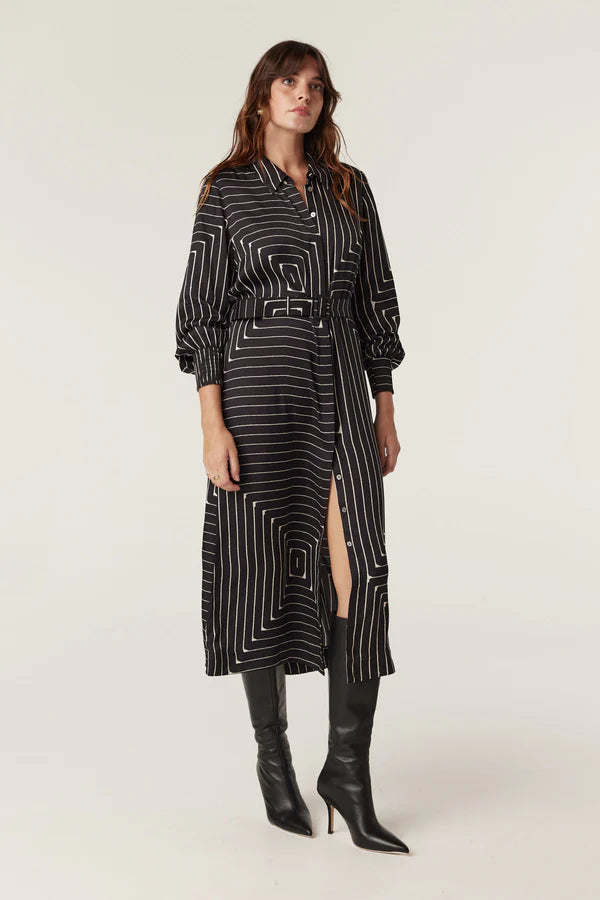 CABLE MELBOURNE Imogen Dress - Linear Print