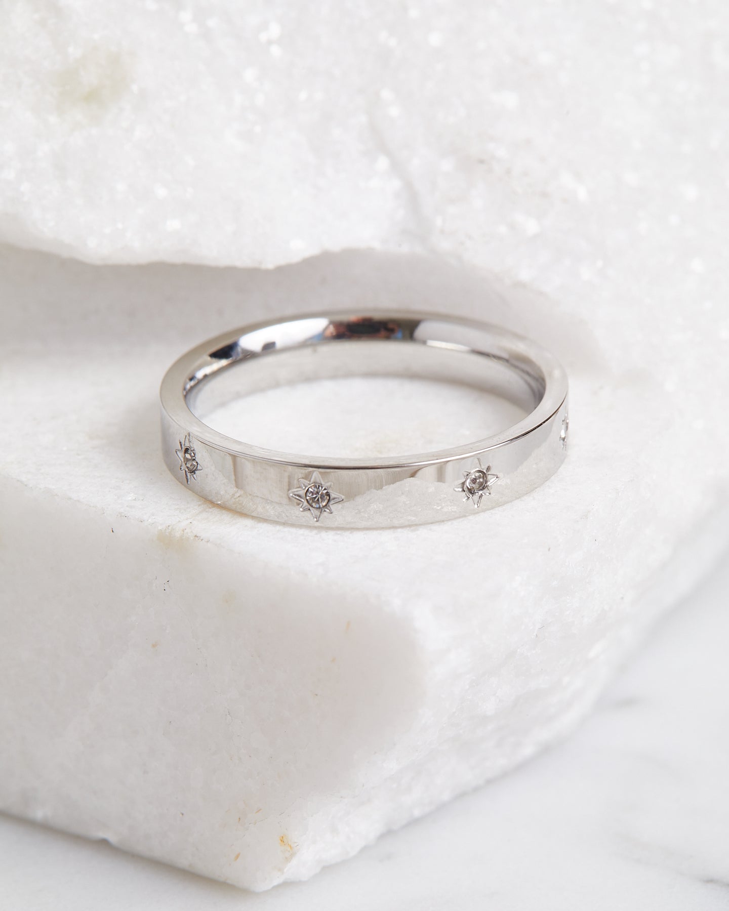 FINER RINGS Star Studded Band silver