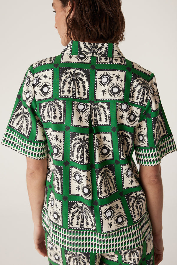 CABLE MELBOURNE Raffles Shirt green print