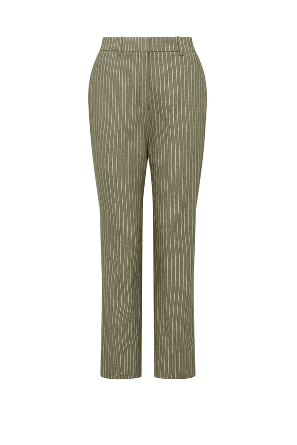 CABLE MELBOURNE Mosman Pinstripe Pant sage green