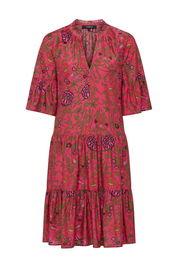CABLE MELBOURNE Balmoral Tiered Dress pink floral
