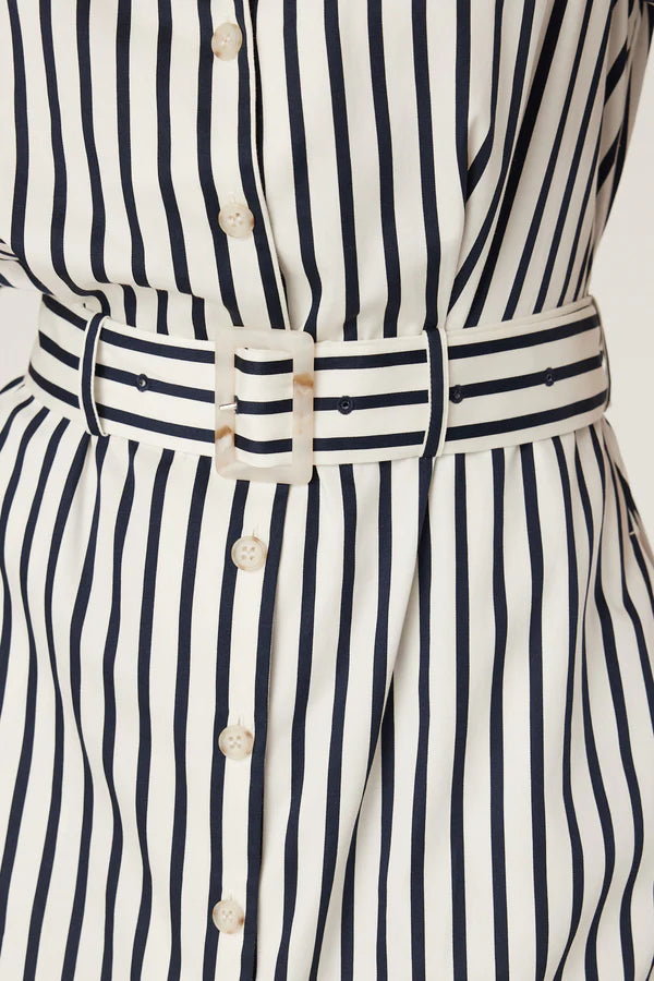 CABLE MELBOURNE Lina Striped Shirt Dress navy stripe