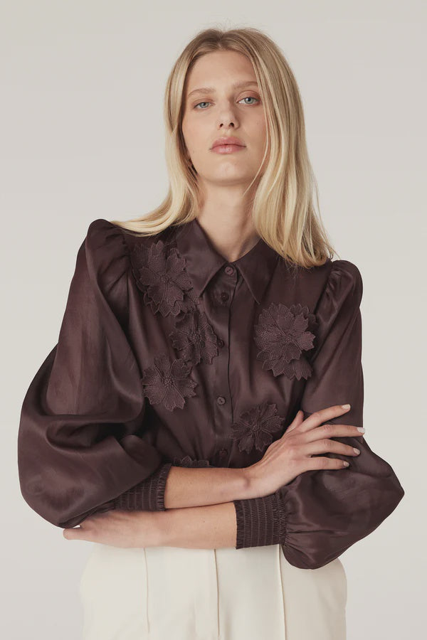CABLE MELBOURNE Mirage Blouse raisin