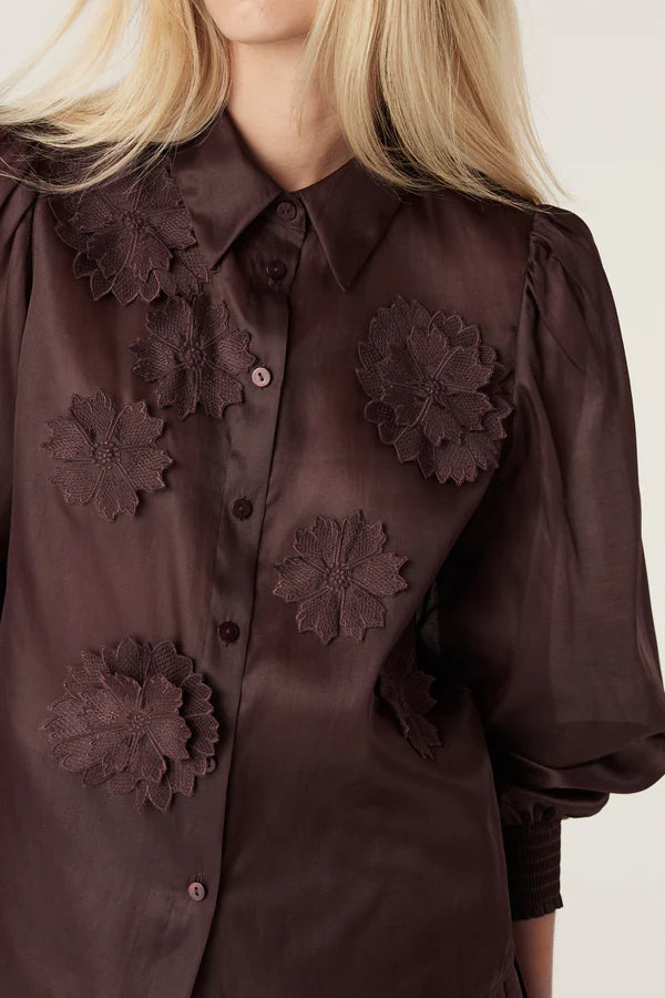 CABLE MELBOURNE Mirage Blouse raisin