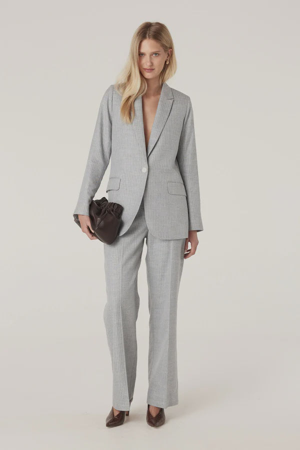 CABLE MELBOURNE Ivy Linen Blazer blue pinstripe