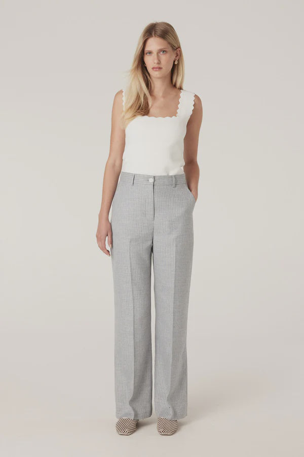 CABLE MELBOURNE Ivy Linen Pant blue pinstripe