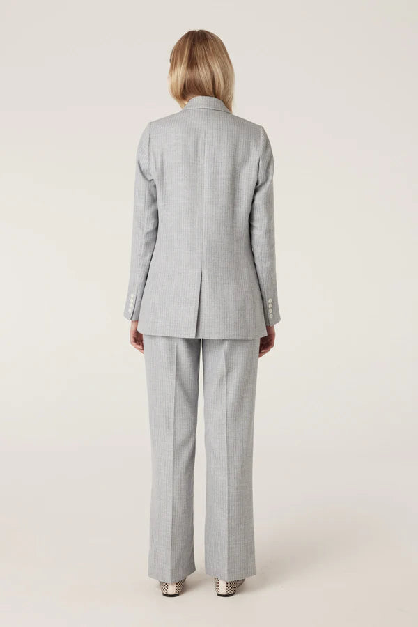 CABLE MELBOURNE Ivy Linen Pant blue pinstripe