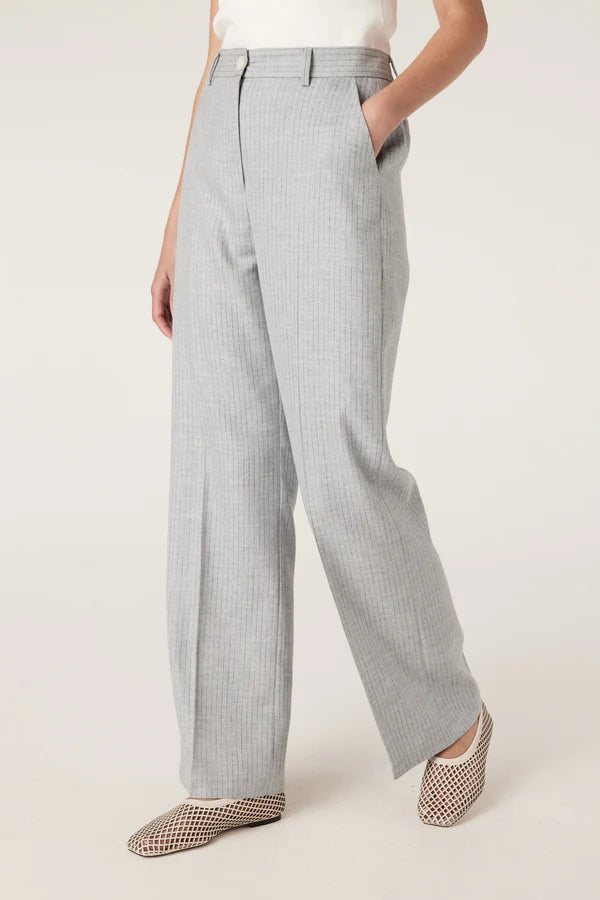 CABLE MELBOURNE Ivy Linen Pant blue pinstripe