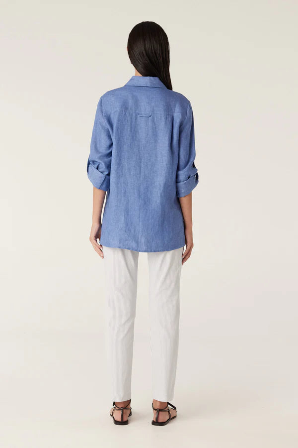 CABLE MELBOURNE Bell Pant white navy stripe