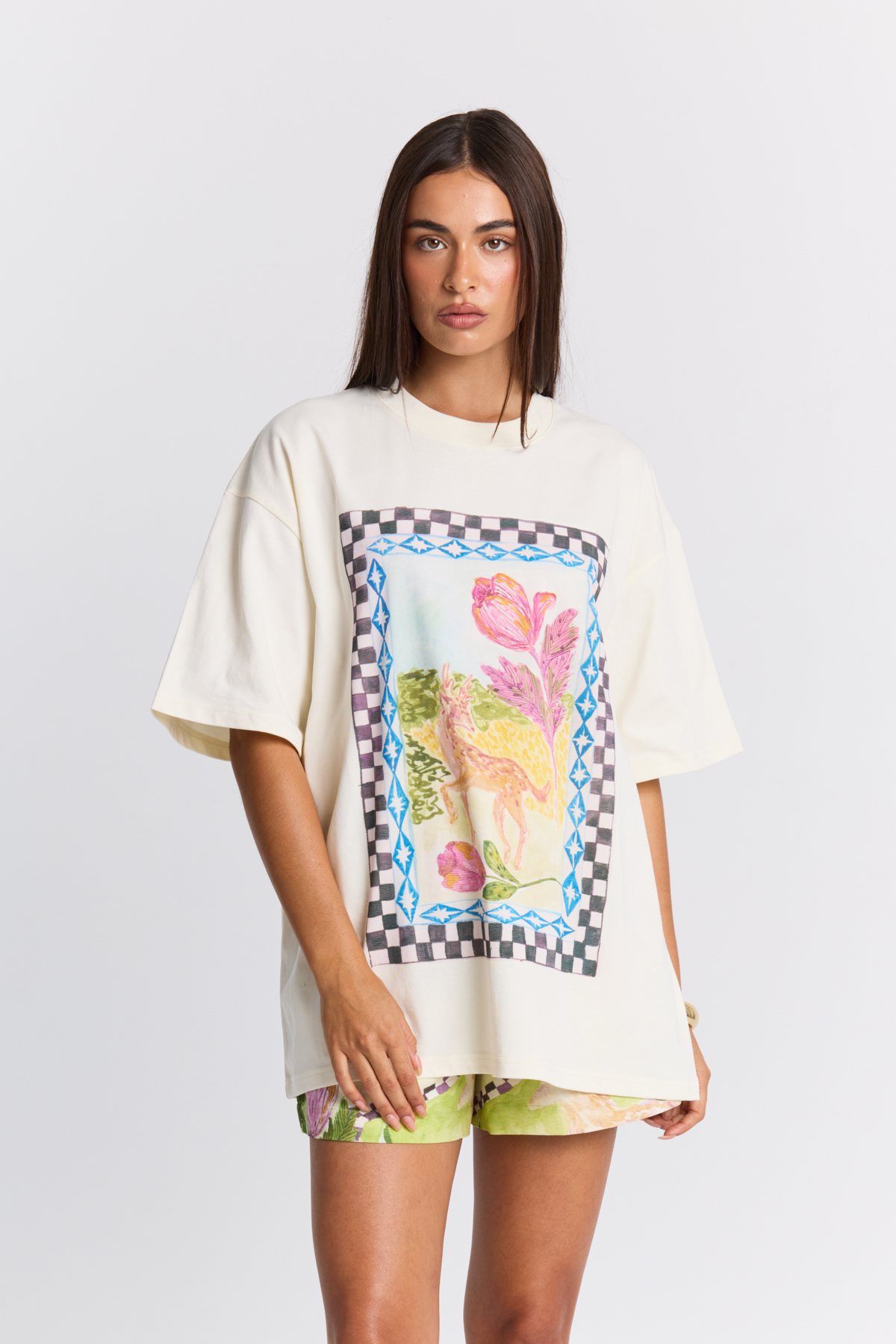 MAKU Celestial Garden Oversize Tee ecru
