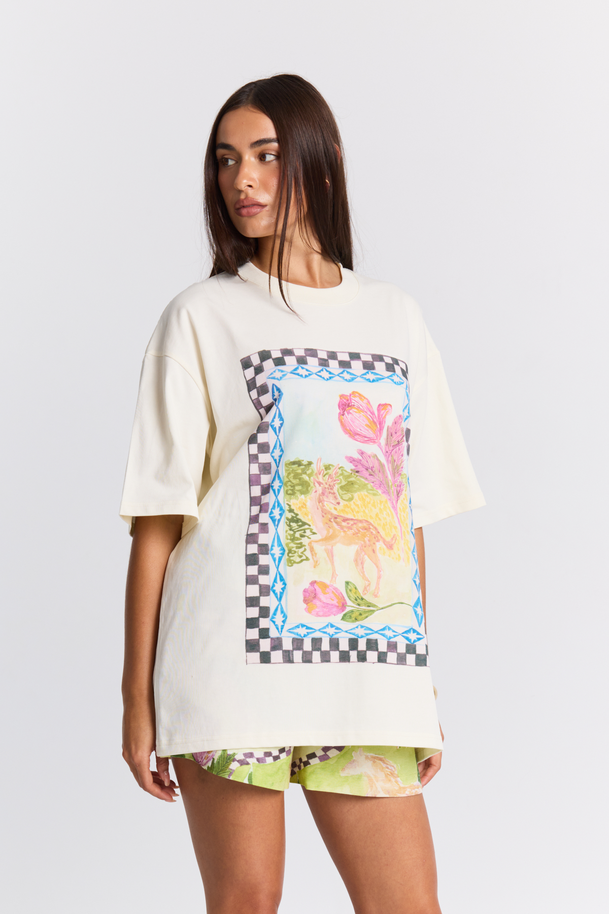 MAKU Celestial Garden Oversize Tee ecru