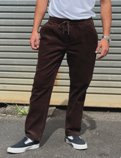 MR SIMPLE Burbank Cord Pant Elastic Waist brown