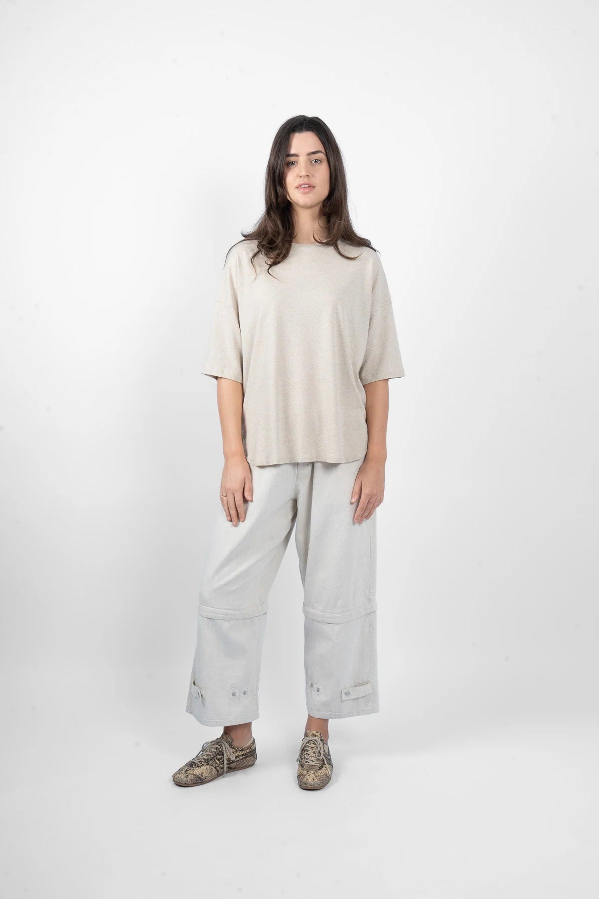 MA DAINTY Peony Top hessian