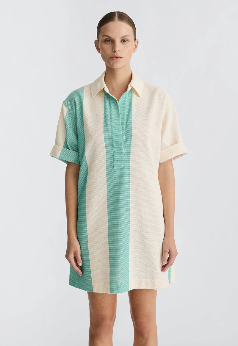 JAC + JACK Owens Mini Dress emerald/ecru