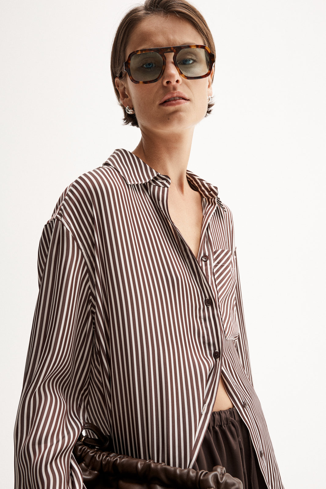 ELKA COLLECTIVE Jamie Shirt chocolate stripe