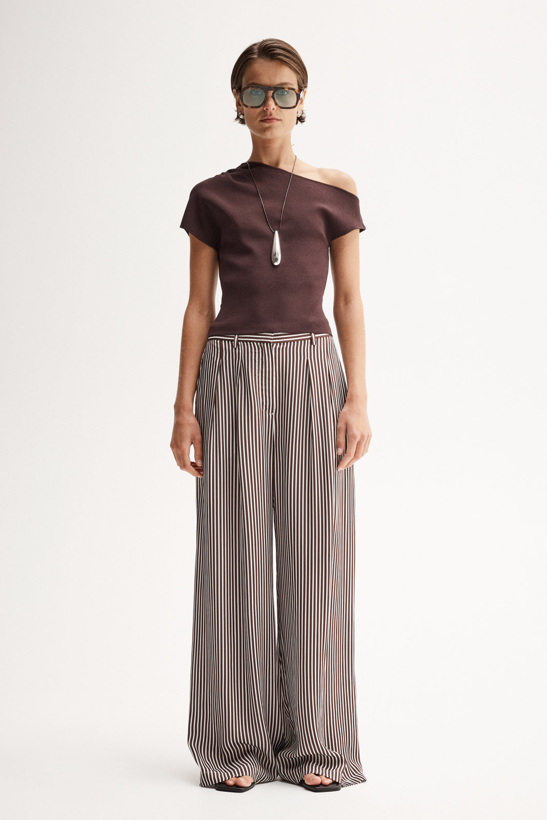 ELKA COLLECTIVE Jamie Pant chocolate stripe