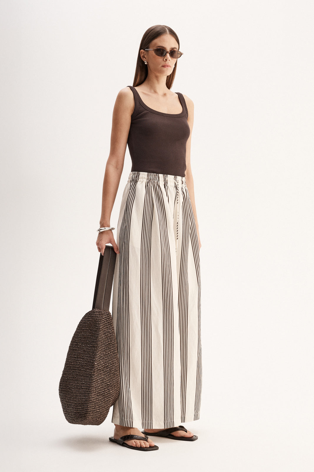 ELKA COLLECTIVE Milo Stripe Pant chocolate