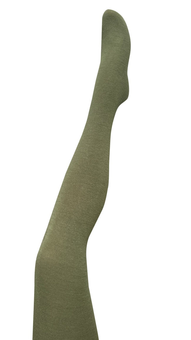 TIGHTOLOGY Luxe Merino Wool Tights - Olive