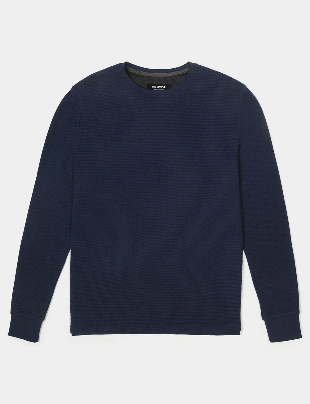 MR SIMPLE Smith LS Waffle Tee navy