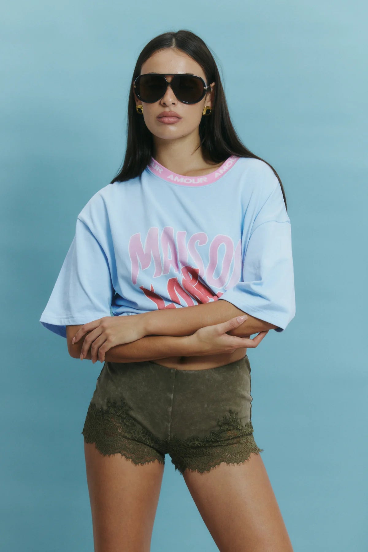 MAKU Amour L'amour Oversized Tee baby blue