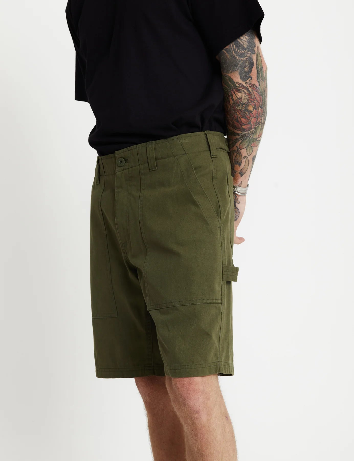 MR SIMPLE Carpenter Walk Short washed army