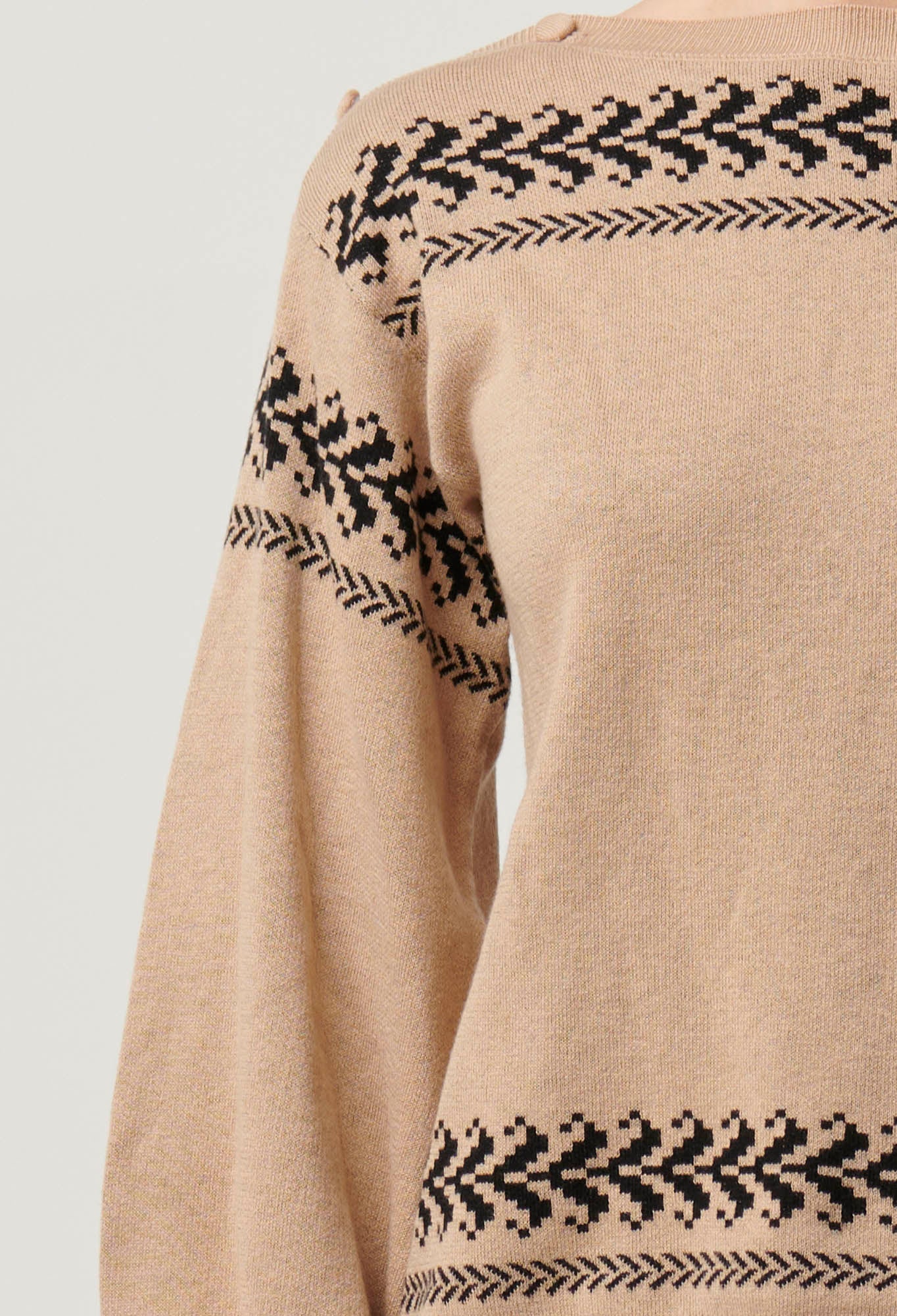 ONCE WAS Odessa Merino Blend Knit Top wheat