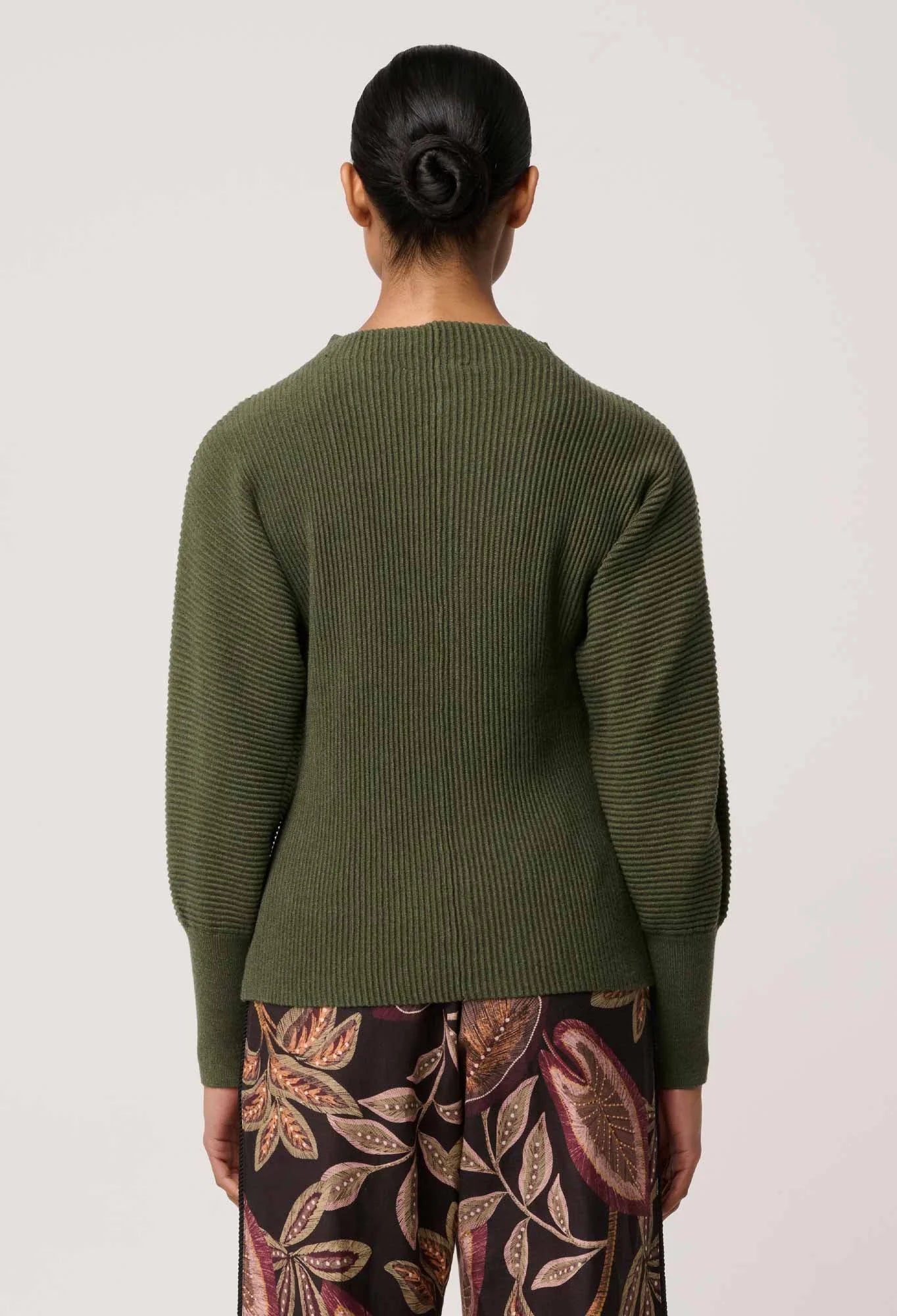 ONCE WAS Roselle Merino Wool Blend Knit winter moss