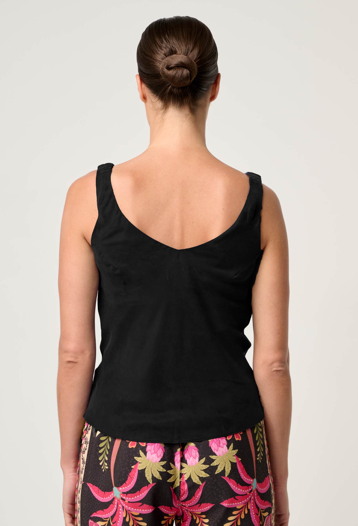 ONCE WAS Delray Reversible Cupro Cami black