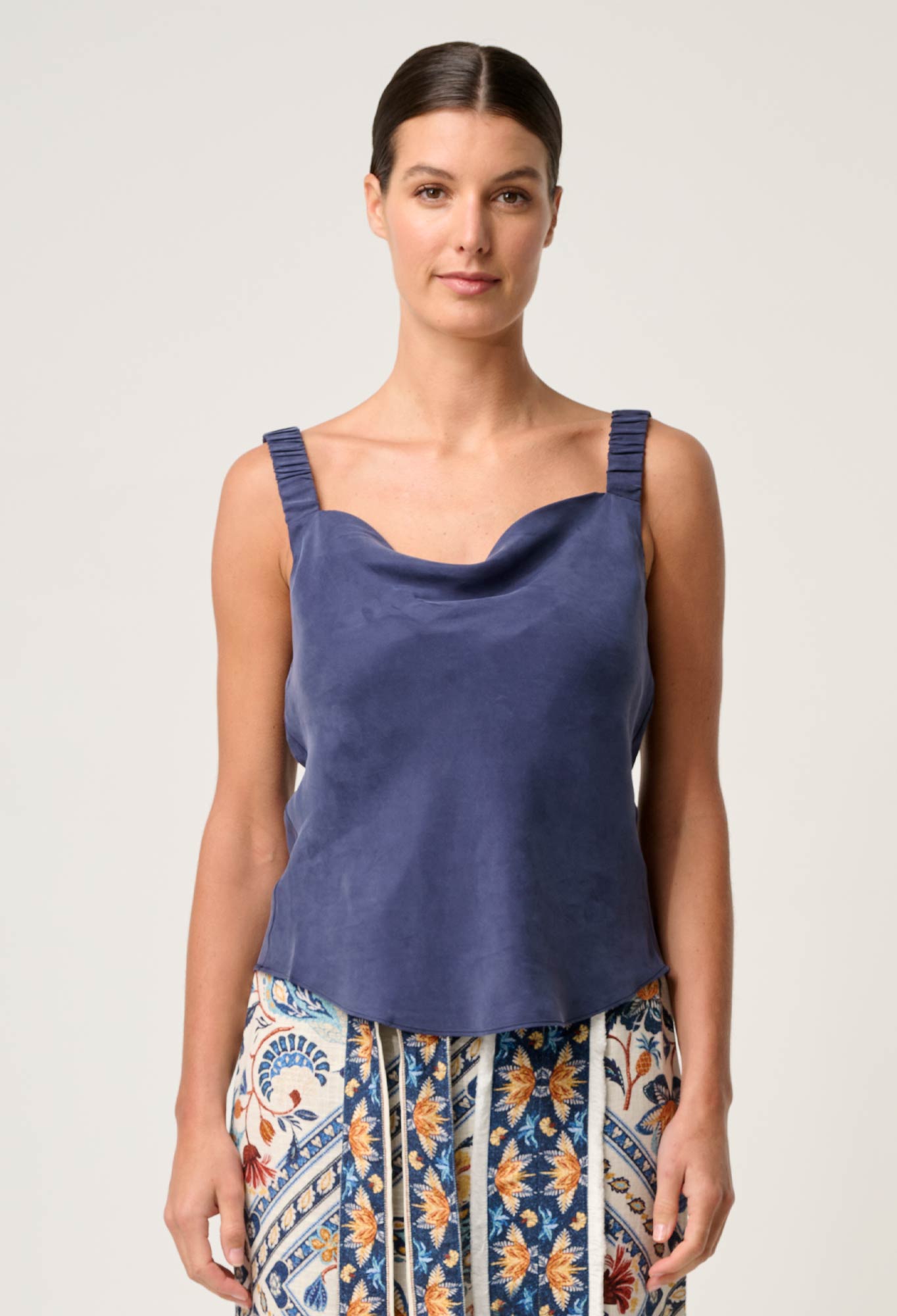 ONCE WAS Delray Reversible Cupro Cami lapis
