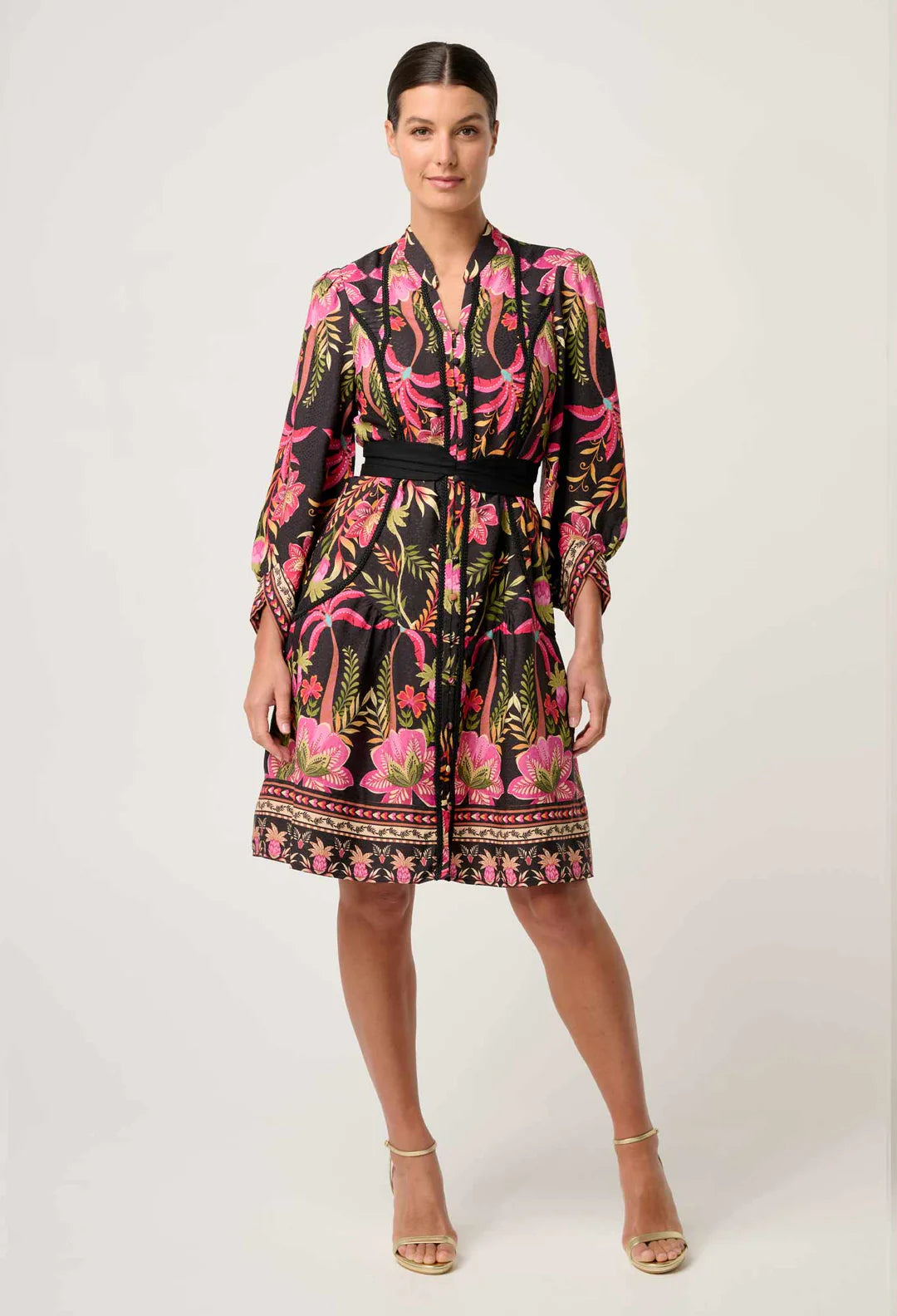 ONCE WAS Aurelia Viscose Lace Dress in anthos lotos