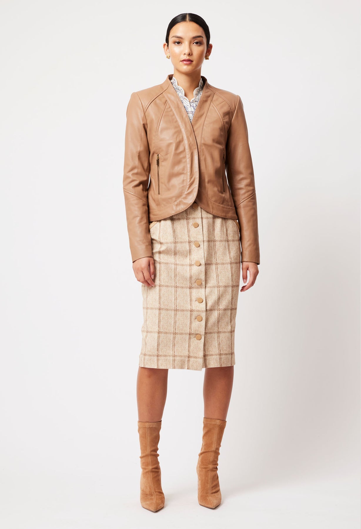 ONCE WAS Nova Leather Jacket husk