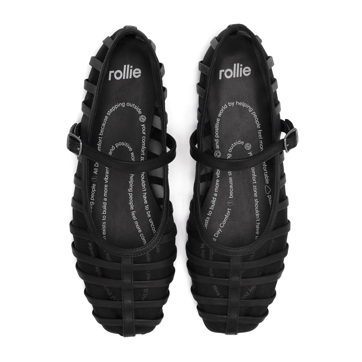ROLLIE NATION Ballet Mary Jane Cage Mesh Black