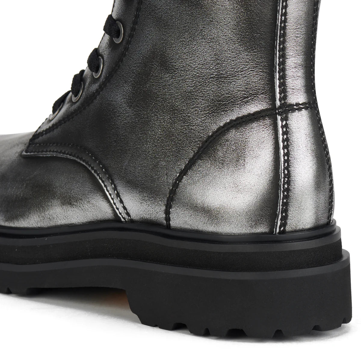 ROLLIE Pointed Sidezip Brushed Silver Boots